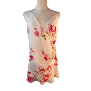 2/$30 NWT ZARA Large Floral Wrap Nightgown With Lace Trim Viscose